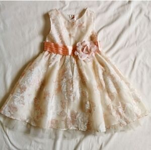 Floral Kids Dress WHITE PINK